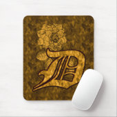 Mit Monogramm Initial D Gold Peony Mousepad (Mit Mouse)