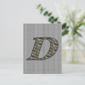 Mit Monogramm Initial D Hydrangea florale Postkart Postkarte (Stehend Vorderseite)
