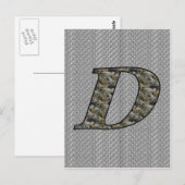 Mit Monogramm Initial D Hydrangea florale Postkart Postkarte (Vorne/Hinten)