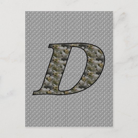 Mit Monogramm Initial D Hydrangea florale Postkart Postkarte (Vorderseite)