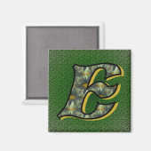Mit Monogramm Initial E Black Daisies Magnet (Vorderseite/Rückseite)