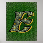 Mit Monogramm Initial E Black Daisies Poster (Vorne)