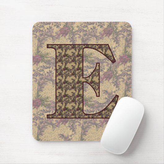 Mit Monogramm Initial E Elegante Blumenmousepad Mousepad (Mit Mouse)