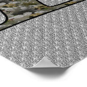 Mit Monogramm Initial-E-Hydrangea-Blumenposter Poster (Ecke)