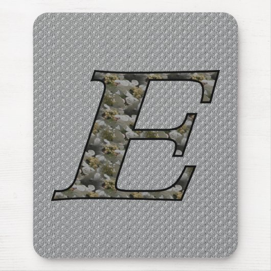 Mit Monogramm Initial E Hydrangea Floral Mousepad (Vorne)