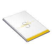 Mit Monogramm Initial Elegante Script gelb Notizblock (Rechte Seite)