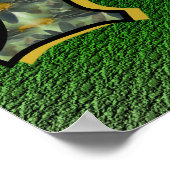 Mit Monogramm Initial F Black Daisies Poster (Ecke)