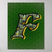 Mit Monogramm Initial F Black Daisies Poster (Vorne)