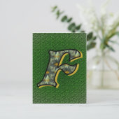 Mit Monogramm Initial F Black Daisies Postkarte (Stehend Vorderseite)