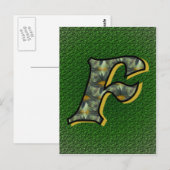 Mit Monogramm Initial F Black Daisies Postkarte (Vorne/Hinten)