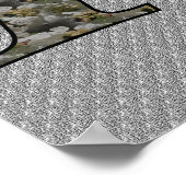 Mit Monogramm Initial-F-Hydrangea-Blumenposter Poster (Ecke)