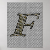 Mit Monogramm Initial-F-Hydrangea-Blumenposter Poster (Vorne)