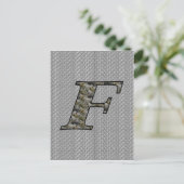 Mit Monogramm Initial F Hydrangea Floral Postkarte (Stehend Vorderseite)