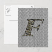 Mit Monogramm Initial F Hydrangea Floral Postkarte (Vorne/Hinten)