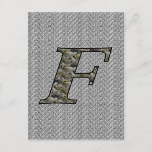 Mit Monogramm Initial F Hydrangea Floral Postkarte