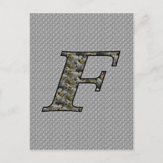Mit Monogramm Initial F Hydrangea Floral Postkarte (Vorderseite)