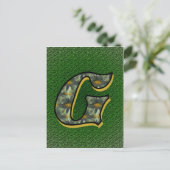 Mit Monogramm Initial G Black Daisies Postkarte (Stehend Vorderseite)