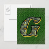 Mit Monogramm Initial G Black Daisies Postkarte (Vorne/Hinten)