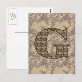 Mit Monogramm Initial G Elegante Florenz Postkarte (Vorne/Hinten)