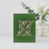 Mit Monogramm Initial H Black Daisies Postkarte (Stehend Vorderseite)