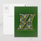 Mit Monogramm Initial H Black Daisies Postkarte (Vorne/Hinten)