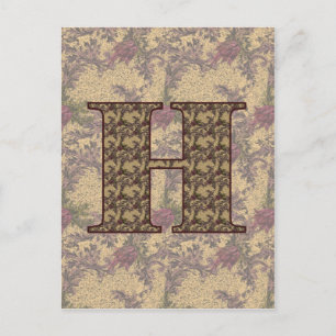 Mit Monogramm Initial-H Elegante Florenz Postkarte