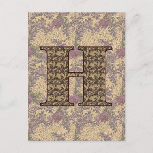 Mit Monogramm Initial-H Elegante Florenz Postkarte (Vorderseite)