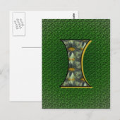 Mit Monogramm Initial I Black Daisies Postkarte (Vorne/Hinten)