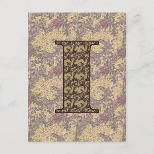 Mit Monogramm Initial-I Elegante Florenz Postkarte (Vorderseite)