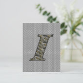 Mit Monogramm Initial I Hydrangea florale Postkart Postkarte (Stehend Vorderseite)