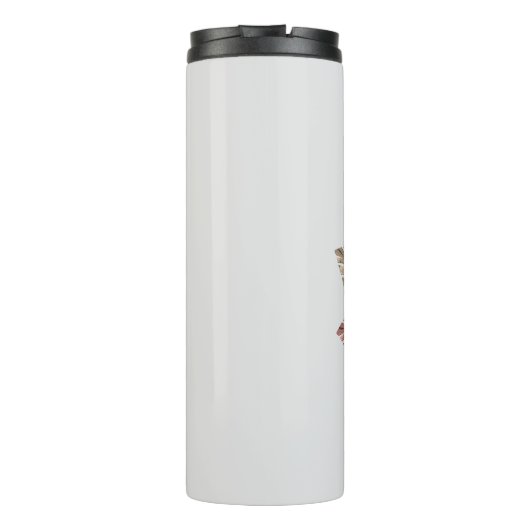 Mit Monogramm Initial I Pink Boho Girly Floral Thermosbecher (Rückseite)