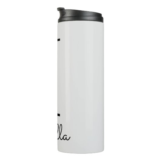 Mit Monogramm Initial I Pink Boho Girly Floral Thermosbecher (Nach rechts gedreht)