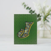 Mit Monogramm Initial J Black Daisies Postcard Postkarte (Stehend Vorderseite)