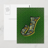Mit Monogramm Initial J Black Daisies Postcard Postkarte (Vorne/Hinten)