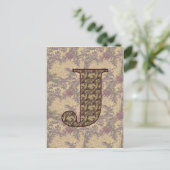 Mit Monogramm Initial J Elegante Postkarte (Stehend Vorderseite)