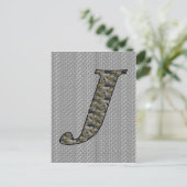 Mit Monogramm Initial J Hydrangea Floral Postcard Postkarte (Stehend Vorderseite)