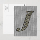 Mit Monogramm Initial J Hydrangea Floral Postcard Postkarte (Vorne/Hinten)