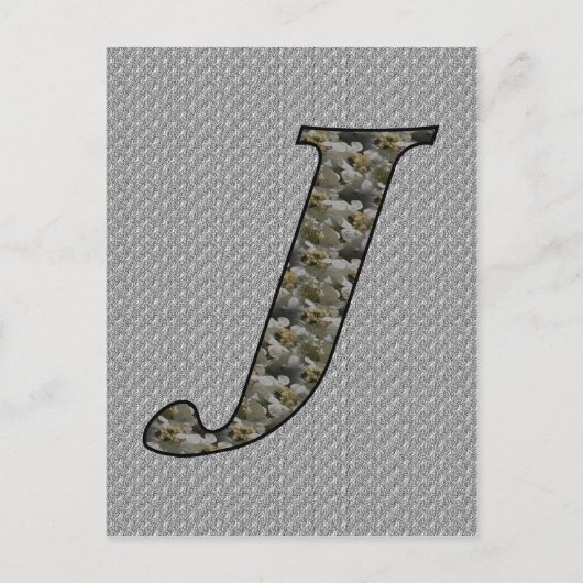 Mit Monogramm Initial J Hydrangea Floral Postcard Postkarte (Vorderseite)