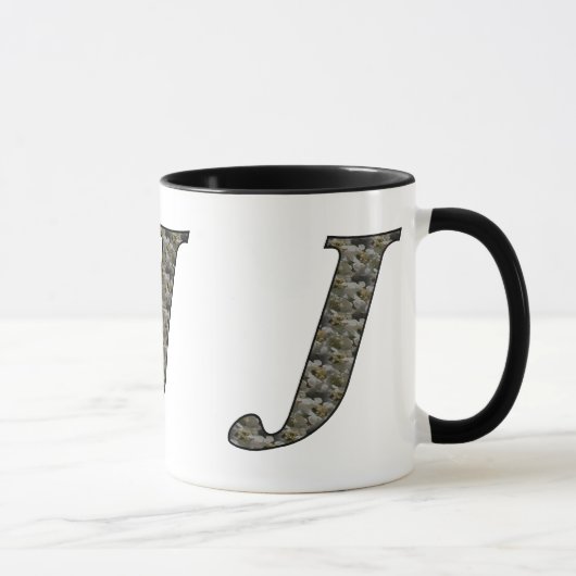 Mit Monogramm Initial J Hydrangea Tasse (Rechts)