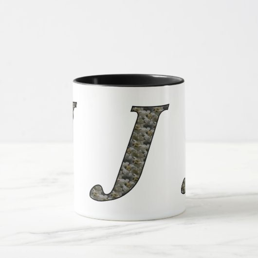 Mit Monogramm Initial J Hydrangea Tasse (Zentrum)