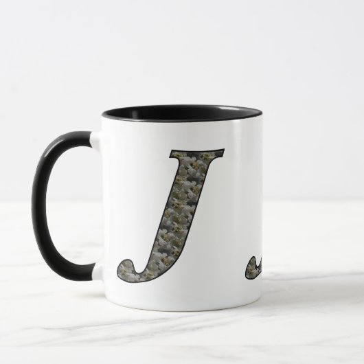 Mit Monogramm Initial J Hydrangea Tasse (Links)