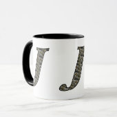 Mit Monogramm Initial J Hydrangea Tasse (Vorderseite Links)