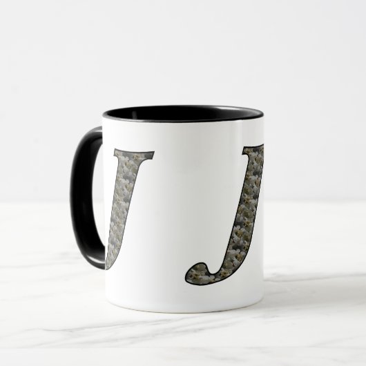 Mit Monogramm Initial J Hydrangea Tasse (Vorderseite Links)