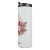 Mit Monogramm Initial J Pink Boho Girly Floral Thermosbecher (Nach rechts gedreht)