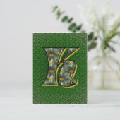 Mit Monogramm Initial K Black Daisies Postkarte (Stehend Vorderseite)