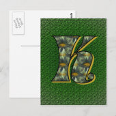 Mit Monogramm Initial K Black Daisies Postkarte (Vorne/Hinten)