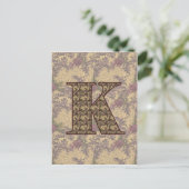 Mit Monogramm Initial K Elegante Postkarte (Stehend Vorderseite)