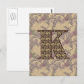 Mit Monogramm Initial K Elegante Postkarte (Vorne/Hinten)