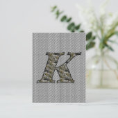 Mit Monogramm Initial K Hydrangea Floral Postkarte (Stehend Vorderseite)