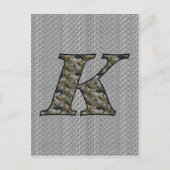 Mit Monogramm Initial K Hydrangea Floral Postkarte (Vorderseite)